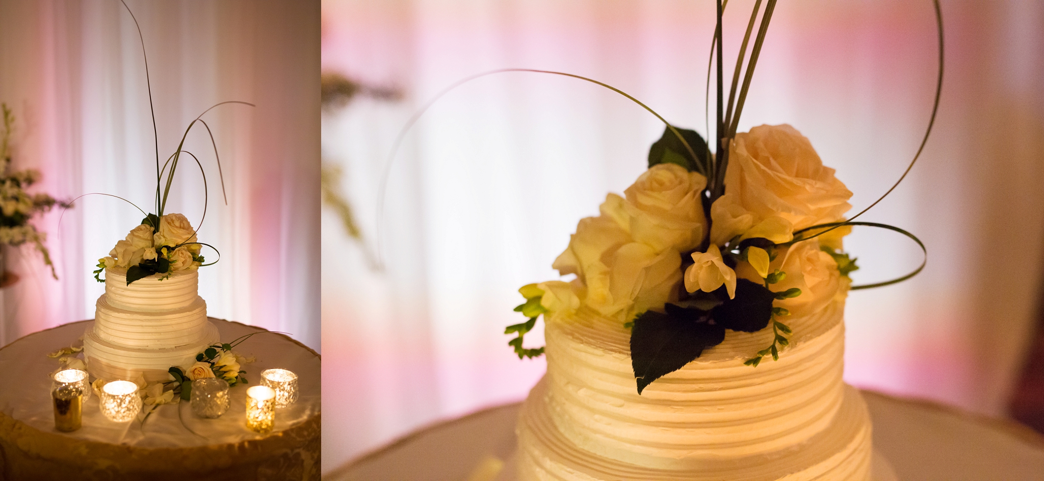 Medicine Hat Lodge Wedding Photos Romantic Candle Lit Reception Cake