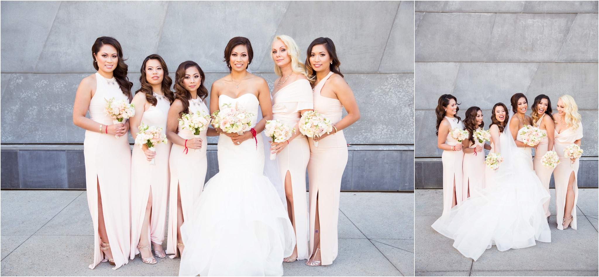 blush bridesmaids dresses edmonton wedding photographer