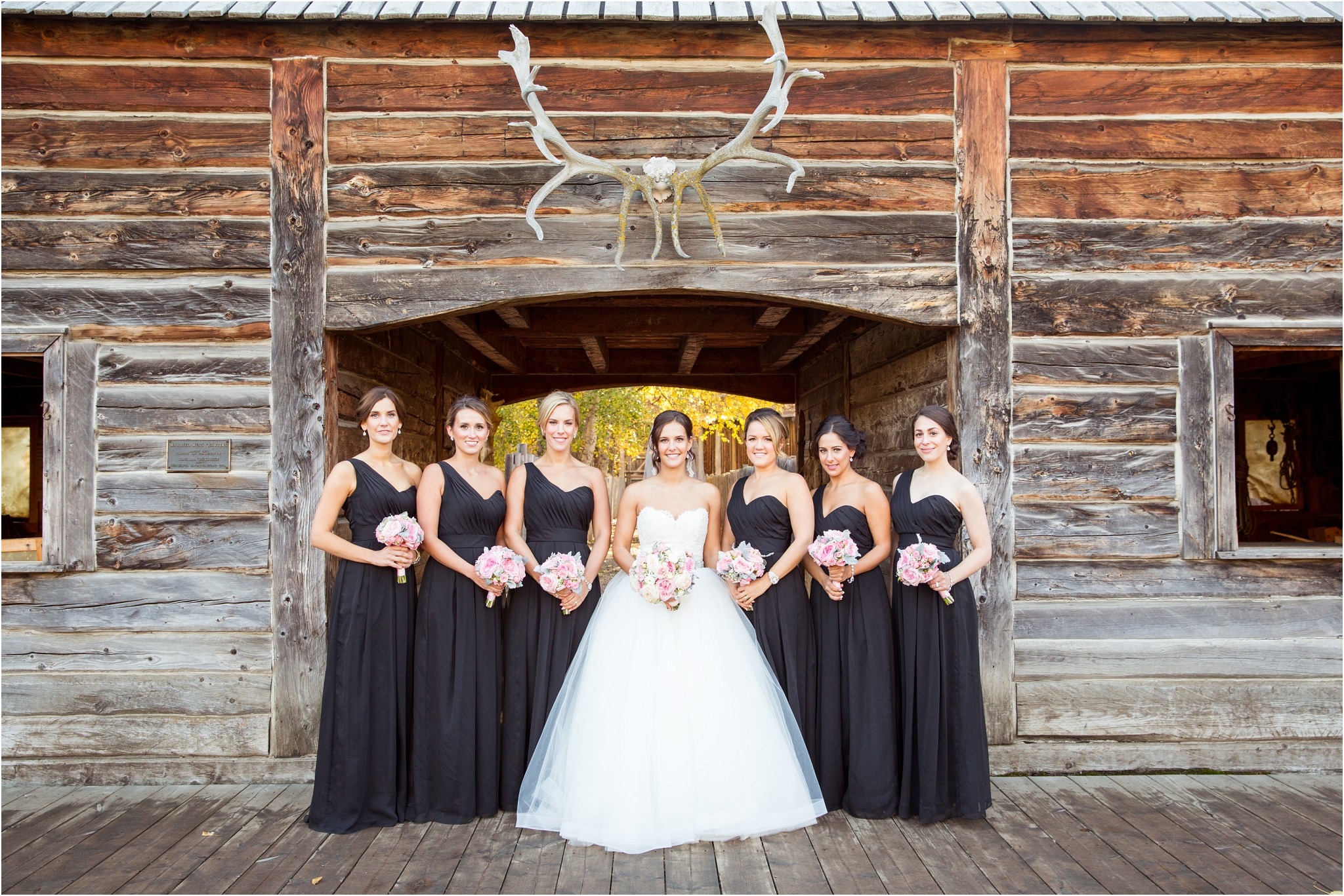 black bridesmaids dresses edmonton wedding photographer