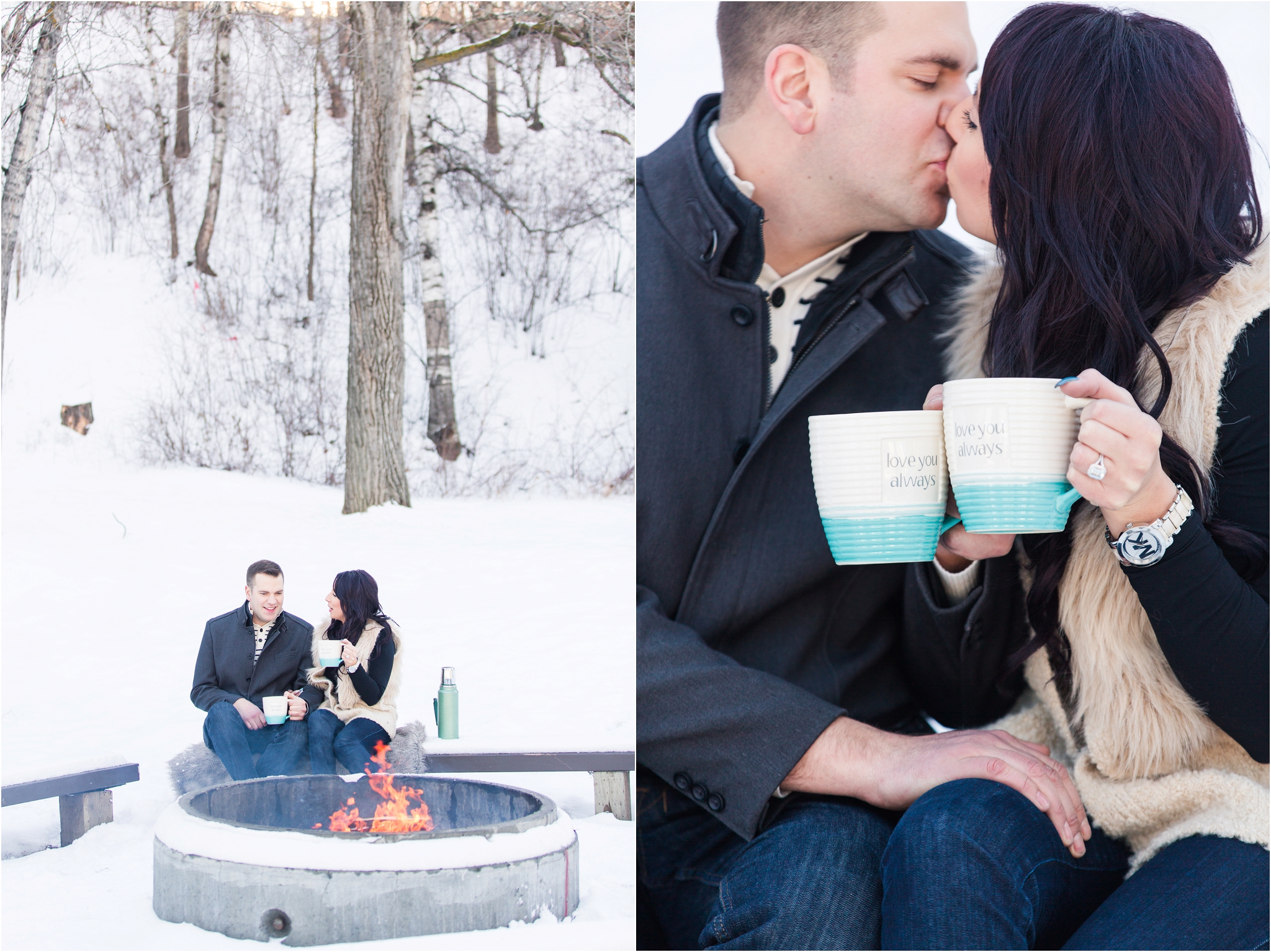 romantic winter engagement photos