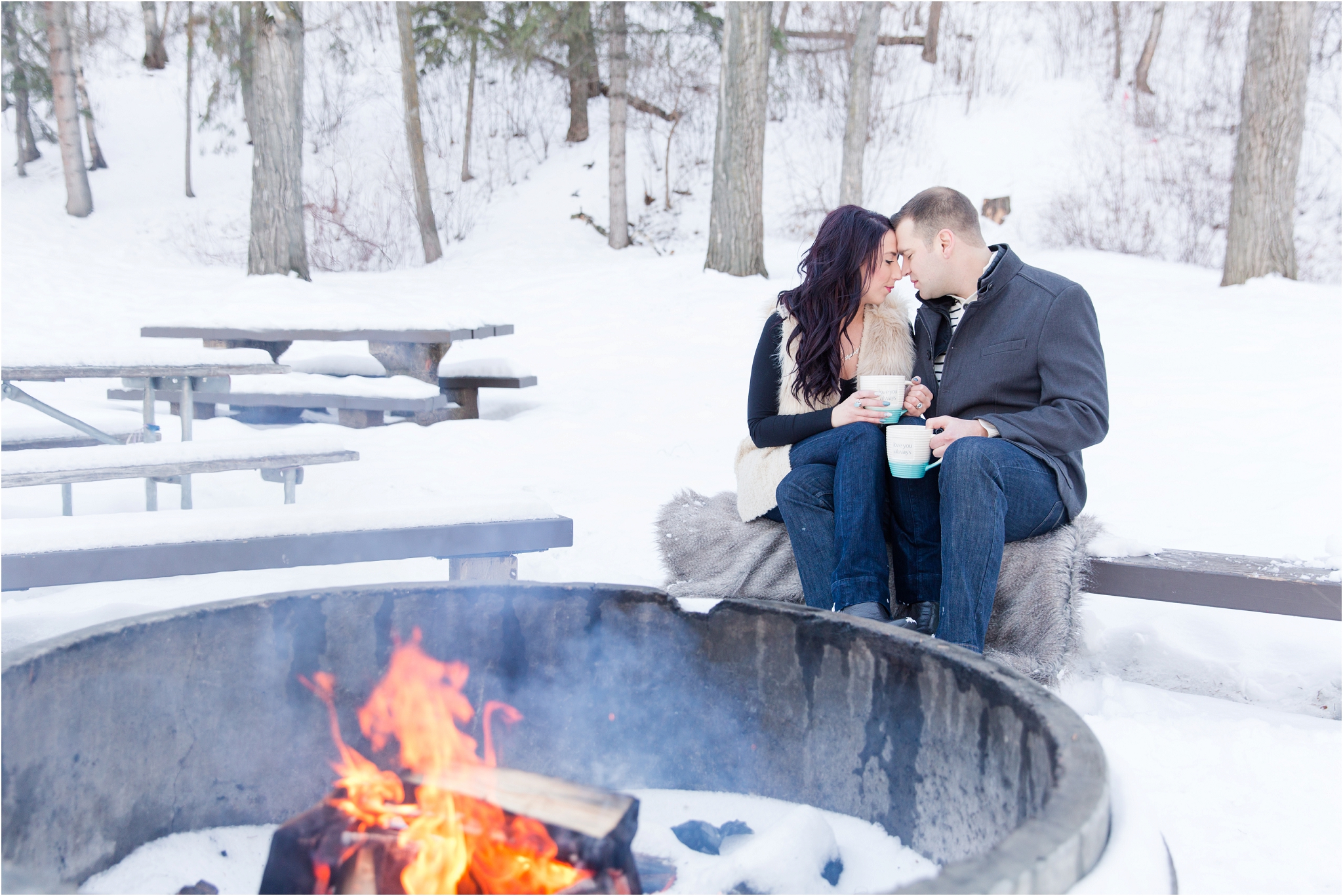 romantic winter engagement photos