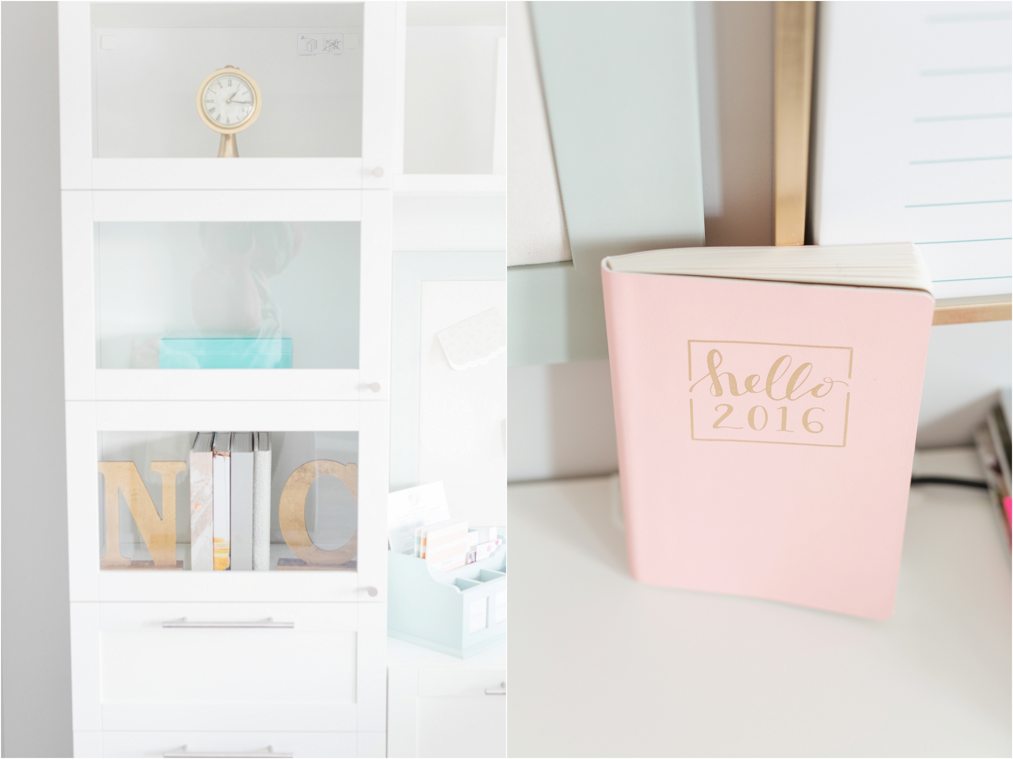 chic wedding photographers office tour mint gold white