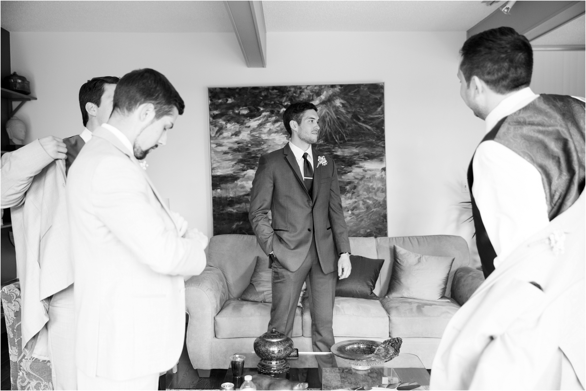 intimate back yard wedding edmonton nc photography groom getting ready